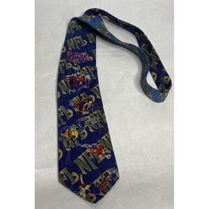 Vintage NFL 1993 Official Looney Tunes Surrey Neck Tie Bugs‎ Wiley Taz Daffy Sam